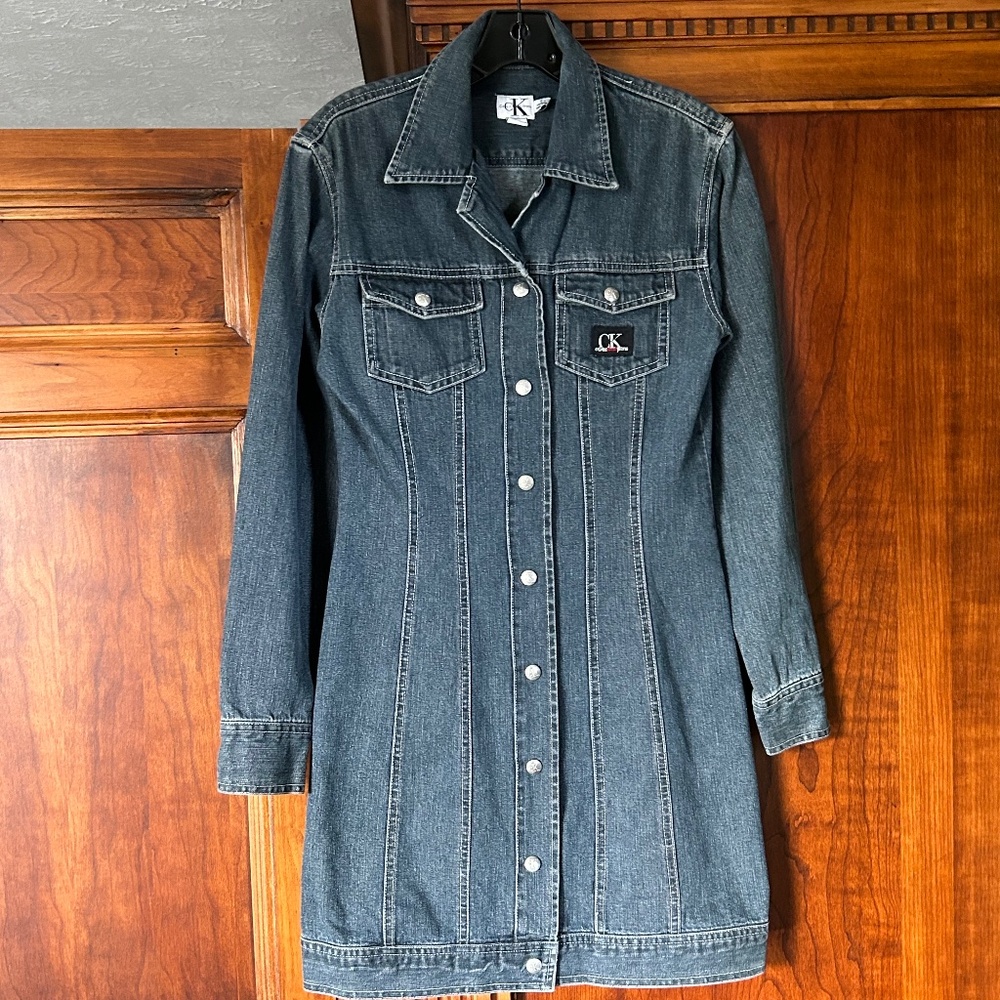Calvin Klein Jeans Vintage Blue Denim Dress/Coat, Size 8